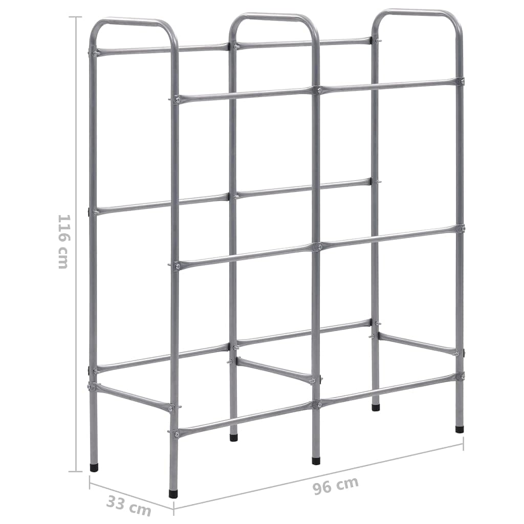 vidaXL Kastenregal 6 Kisten Silbern 96x33x116 cm Stahl