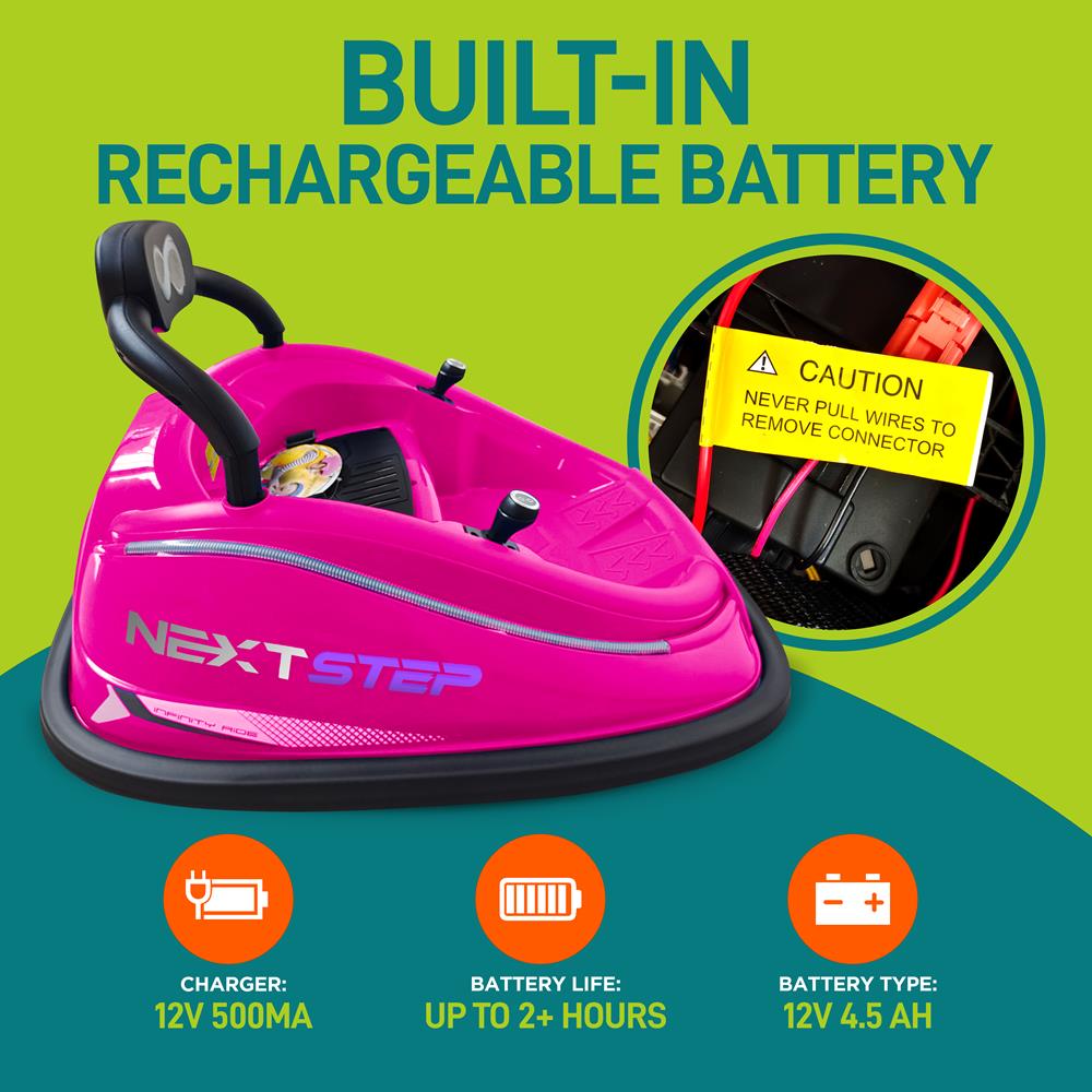Serenelife Bumper Car Kinder Autoscooter Pink mit LED