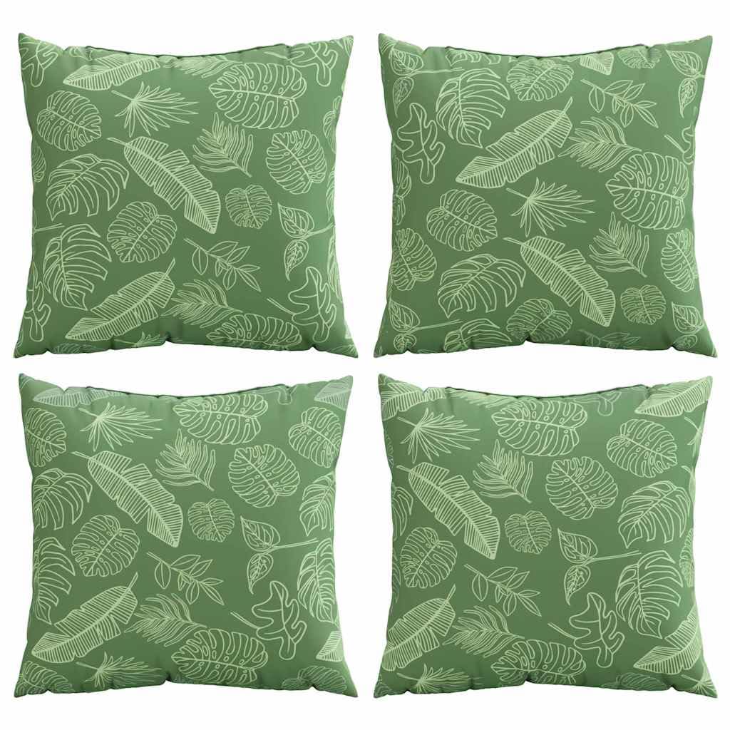 vidaXL Kissen Blattmuster 40x40 cm 4er Polyester