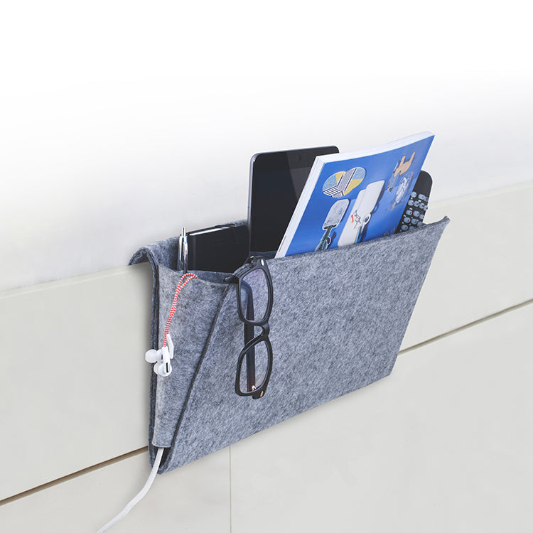 Kikkerland Large Bedside Pocket Betttasche Filz Kabeldurchlass