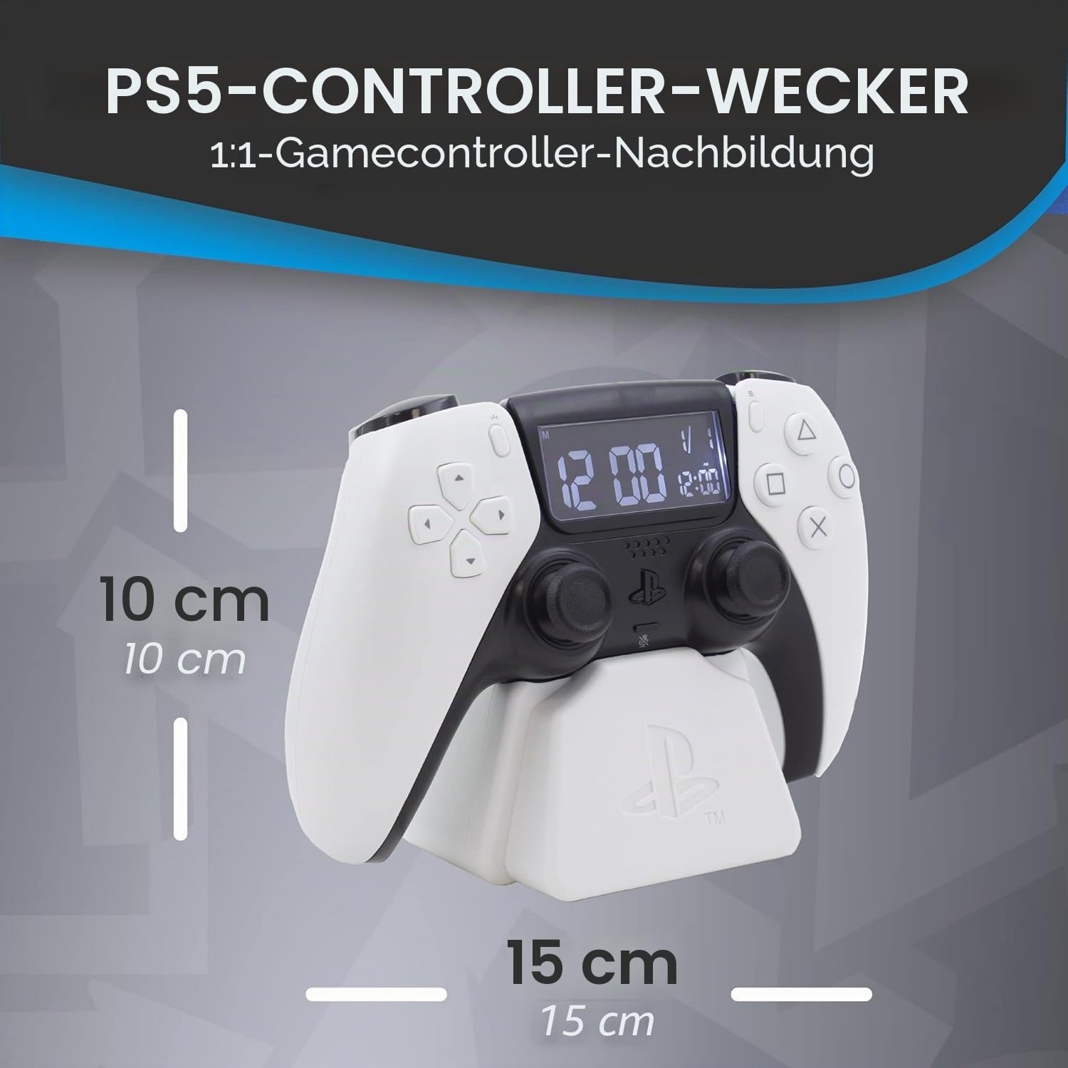 Paladone Homeware PlayStation PS5 Controller Wecker Weiß Datum