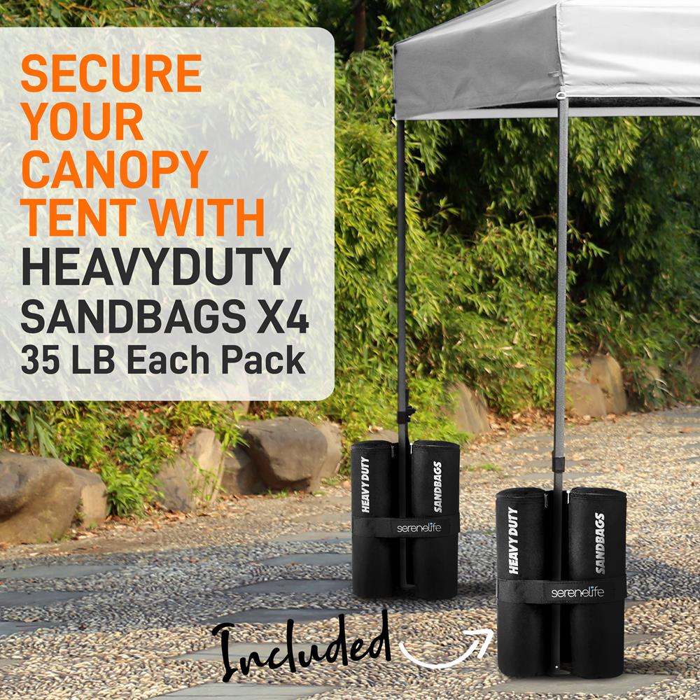 Serenelife Camping Pavillon 10x10 Faltzelt weiß wasserdicht