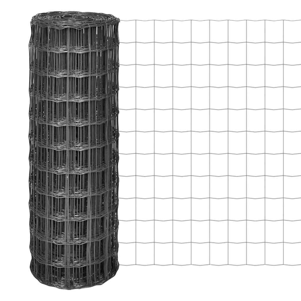 vidaXL Heimwerkerbedarf Euro-Zaun Gitterzaun 10x1,2 m grau PVC