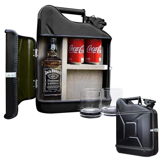 Mikamax Kanister Bar 10L Minibar Schwarz 2 Gläser