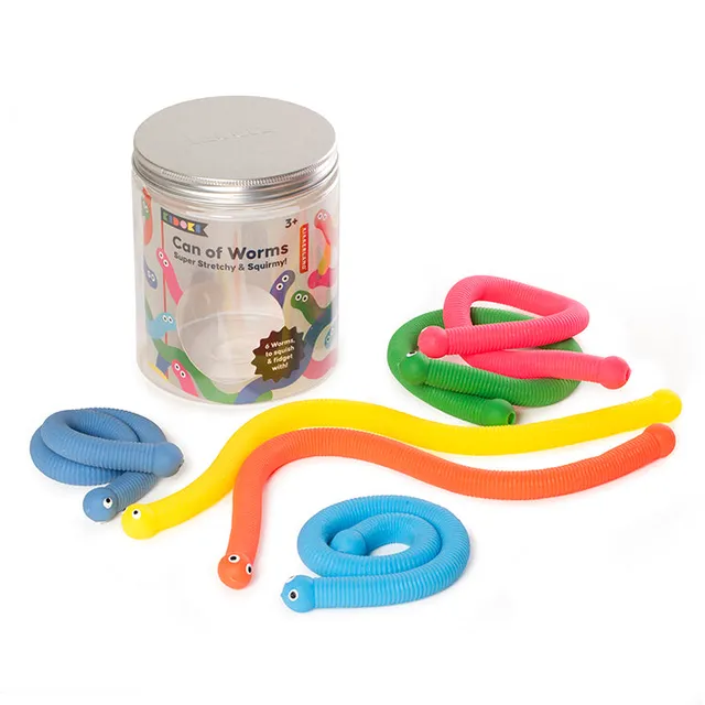 Kikkerland Kidoki Can of Worms Fidgetspielzeug 6er Dose