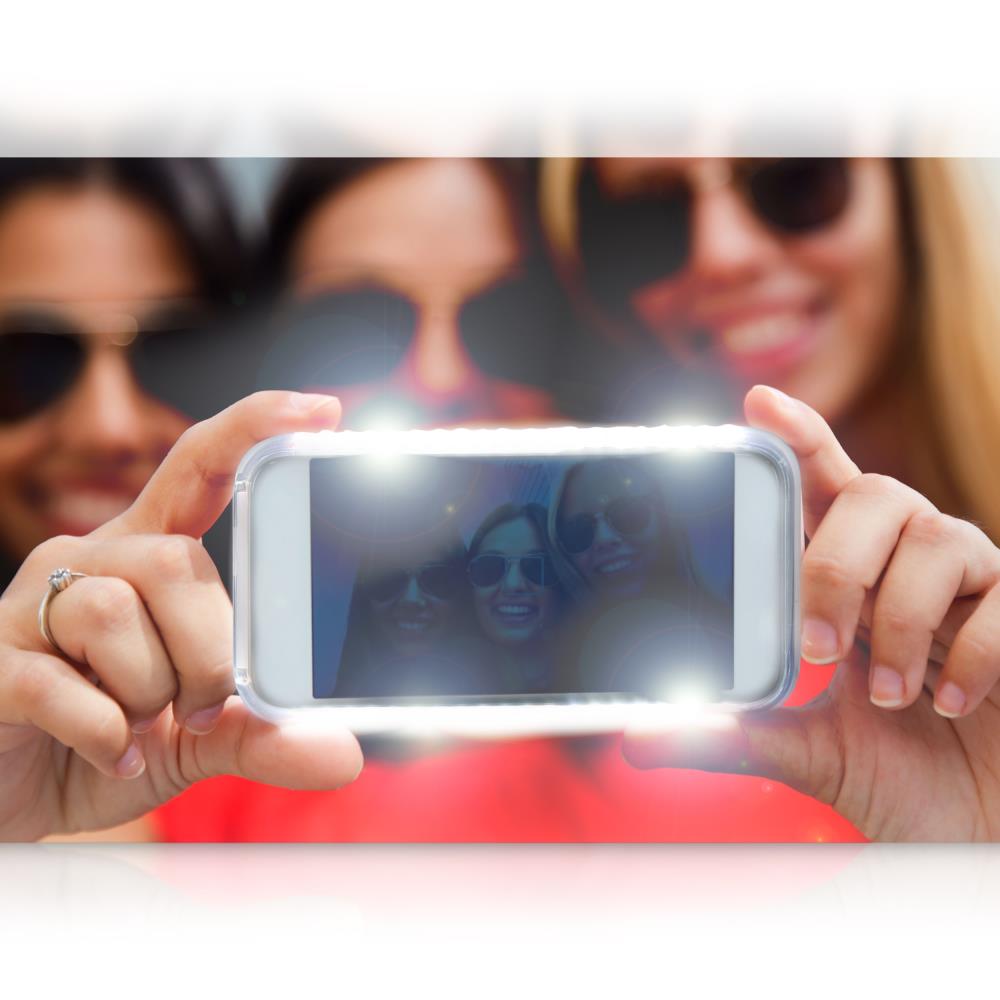 Serenelife Selfie Handyhülle iPhone 6/6s LED Blau mit Akku