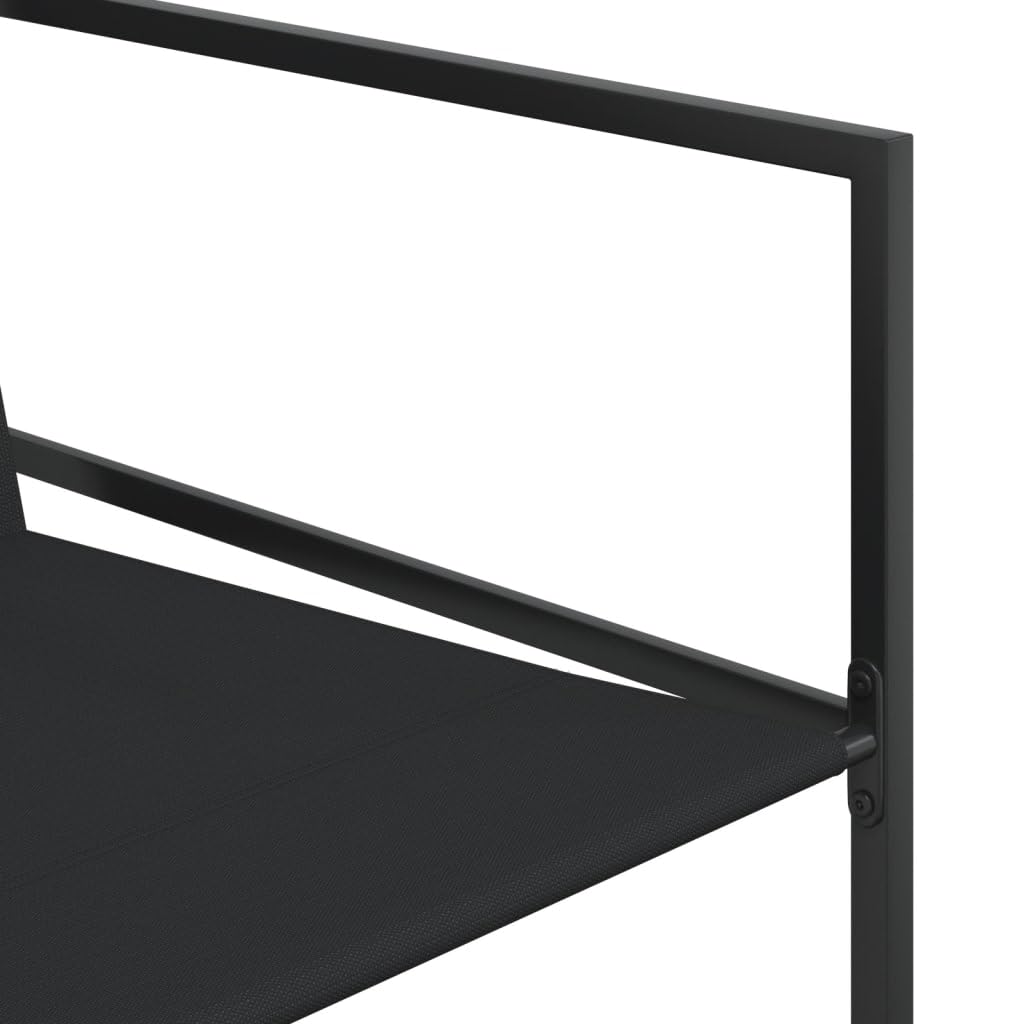 vidaXL Gartenstühle Schwarz 4 Stk. Stahl Textilene Klappbar