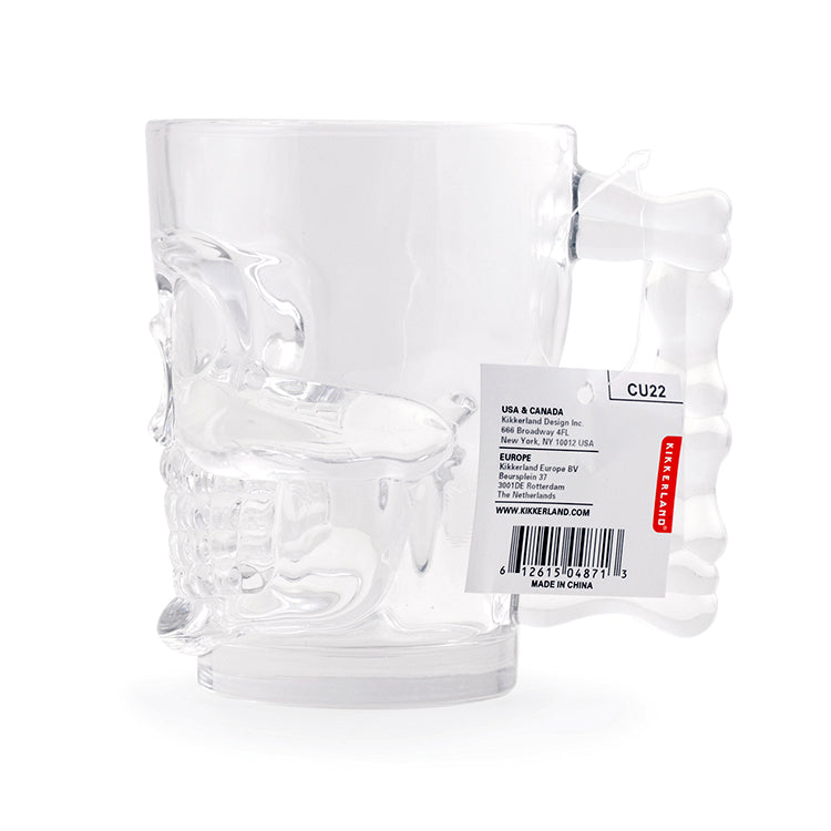 Kikkerland Kitchen Skull Stein Bierkrug Totenkopf Glas