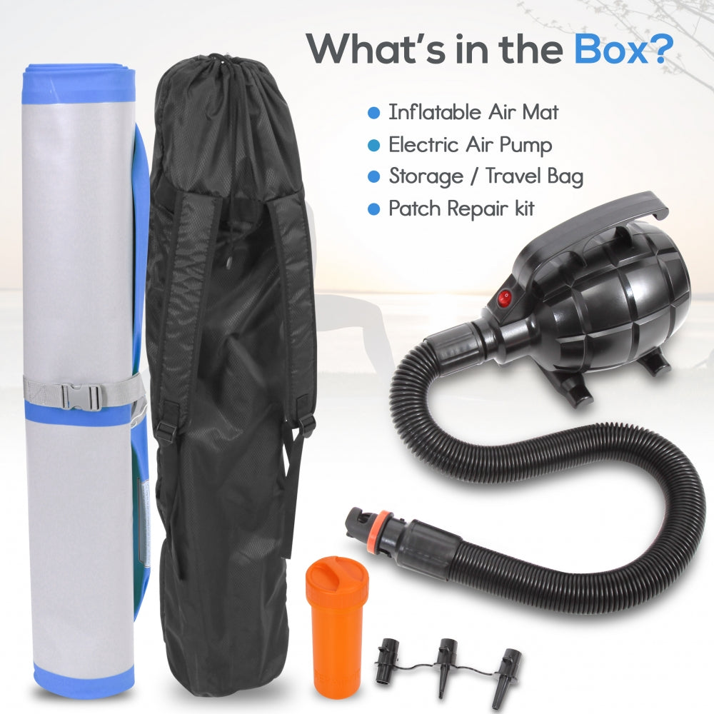 Serenelife Fitness Airtrack Turnmatte Blau 300x100cm