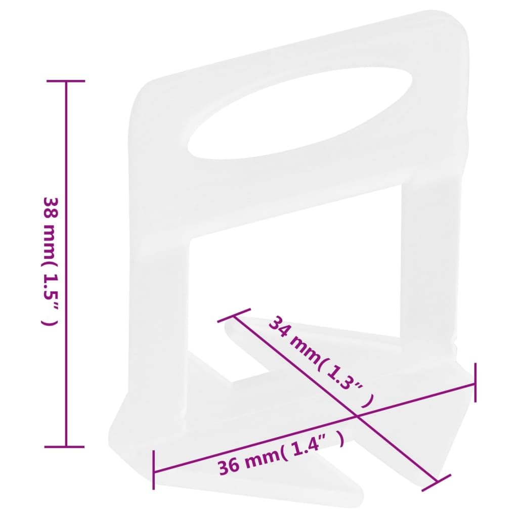 vidaXL Fliesen-Nivellierclips 1000 Stk. 1 mm PP transparent