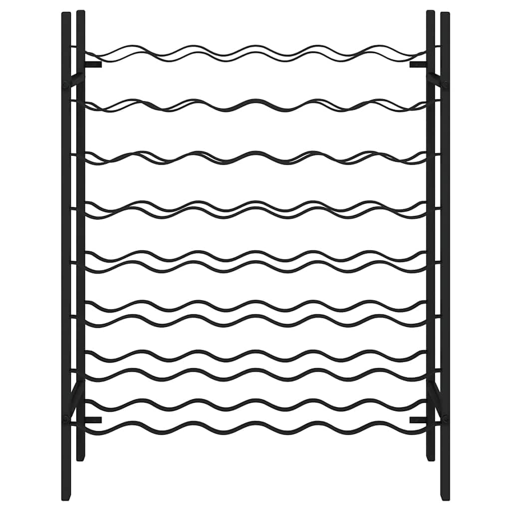 vidaXL Weinregal 48 Flaschen Metall Schwarz