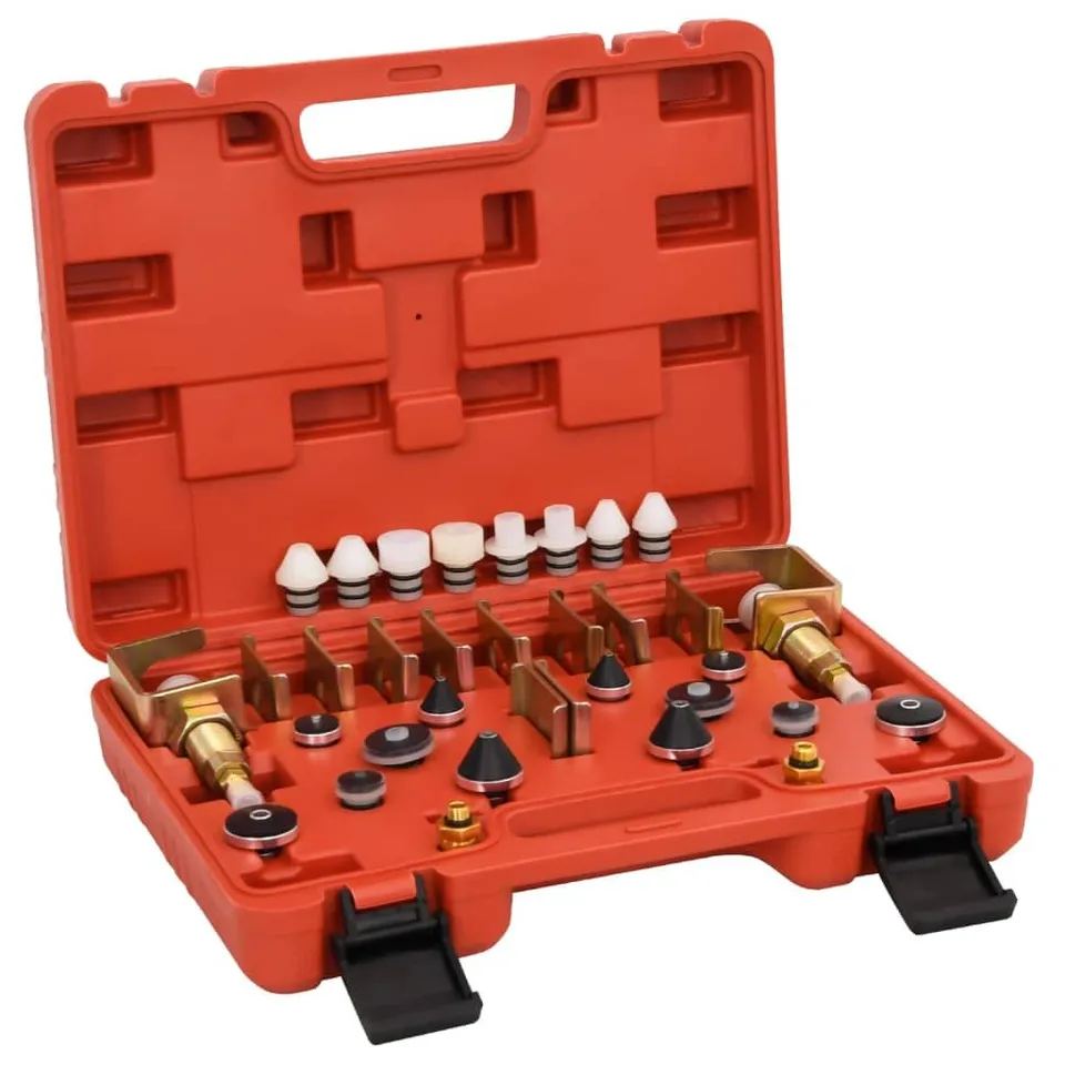 vidaXL Kühlsystemtester Set Auto Klimaanlage Lecksuche Rot