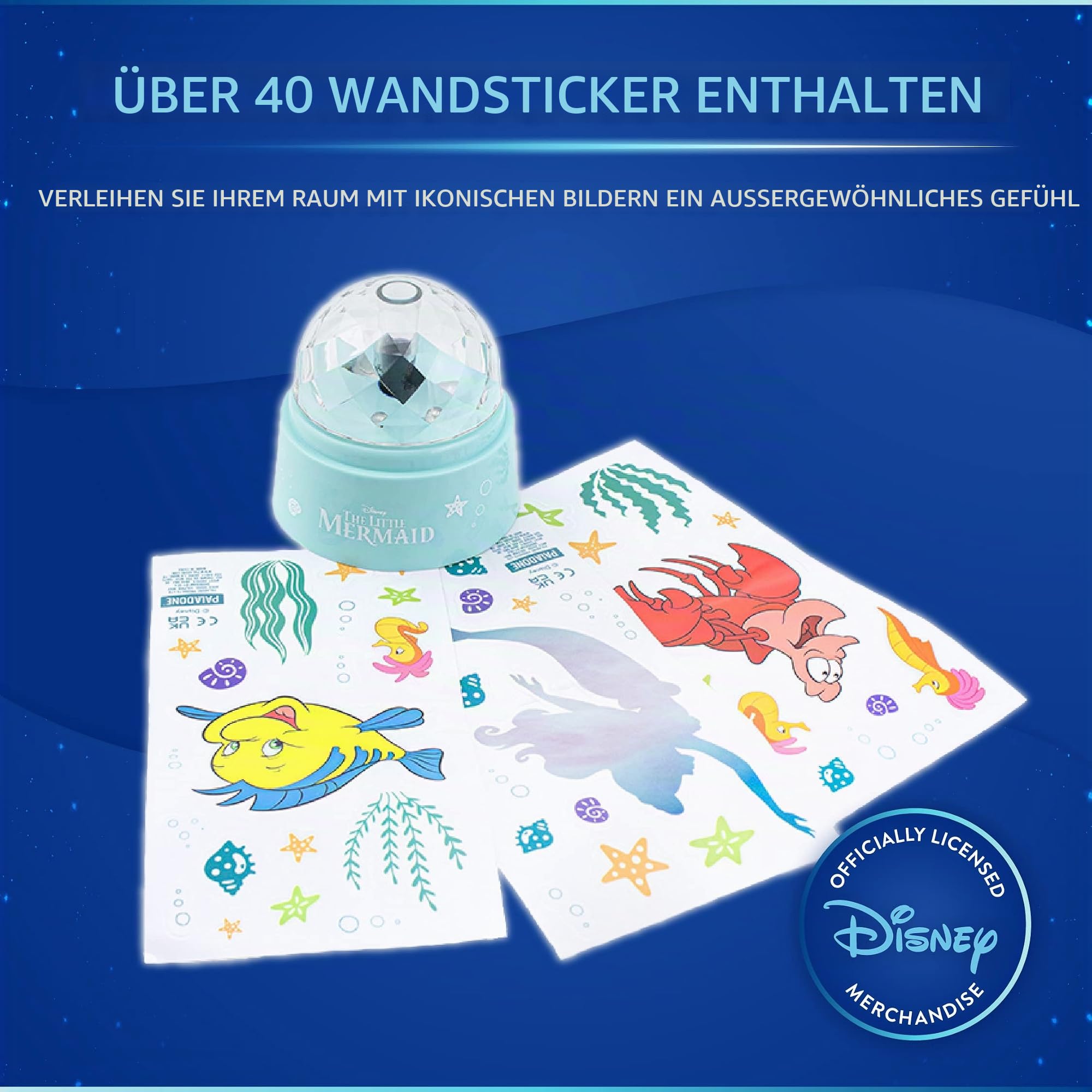 Paladone Lighting Arielle Projektionslampe Wandtattoo Meerjungfrau