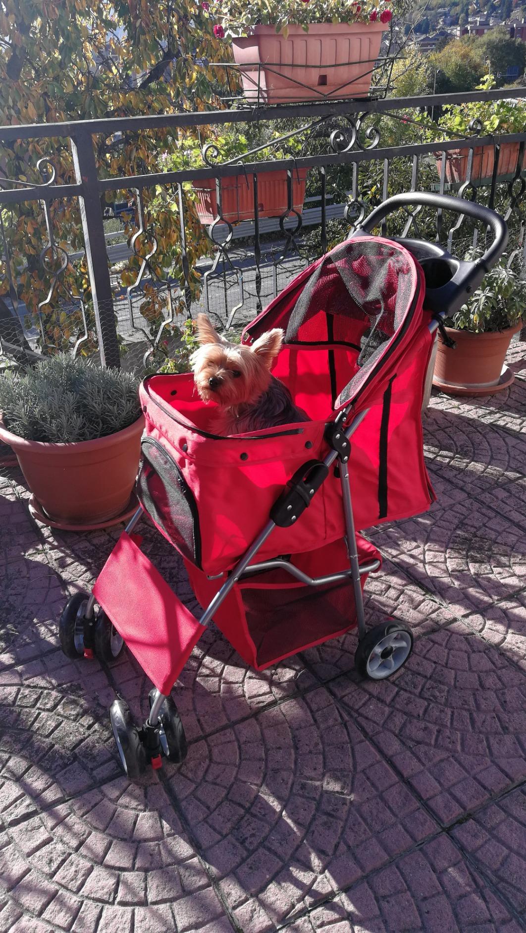 vidaXL Hundewagen Hundebuggy Buggy Rot faltbar