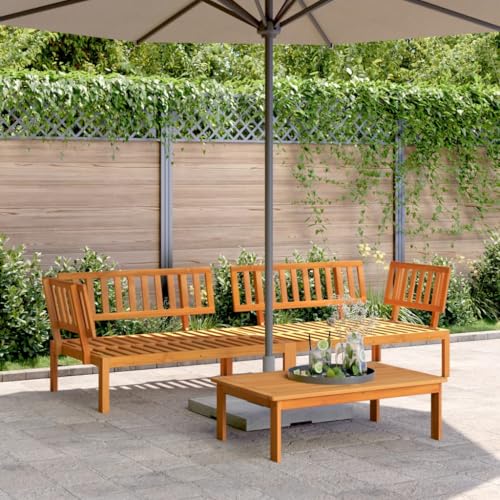 vidaXL Garten Ecksofa 2 STK Akazie Dunkelbraun modular