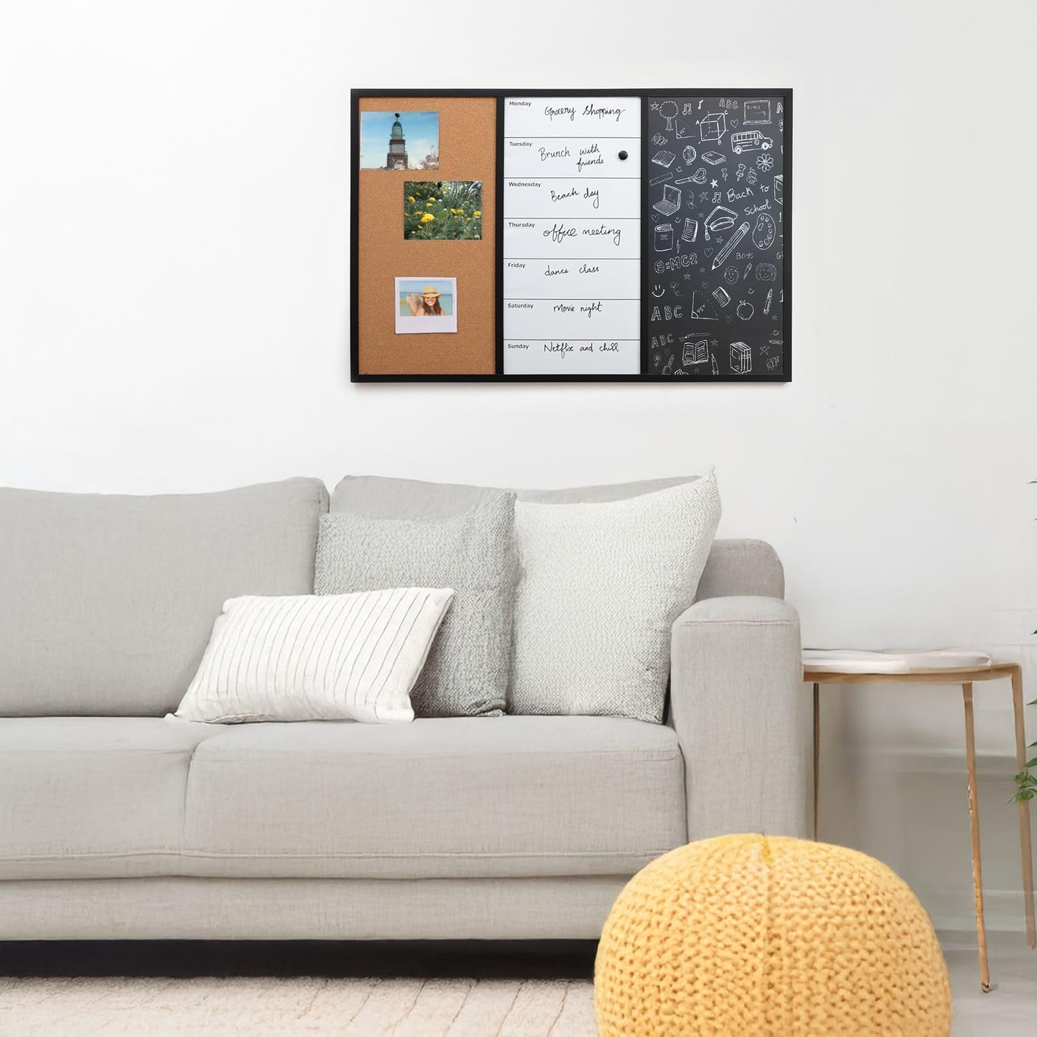Intirilife Kombitafel 3in1 60x40 cm Kreide Whiteboard Kork