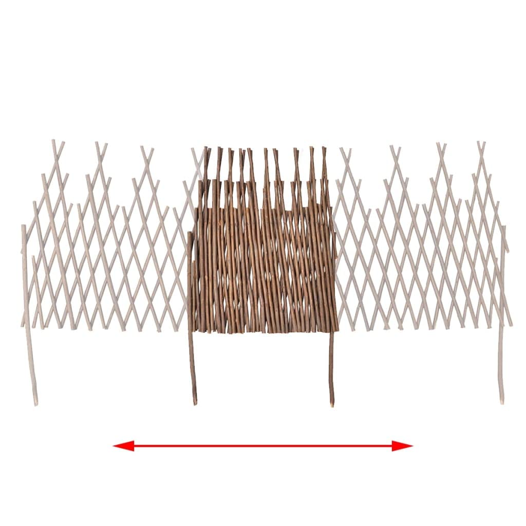 vidaXL Spalierzaun Weide 5-tlg 170x37 cm Gartenzaun braun
