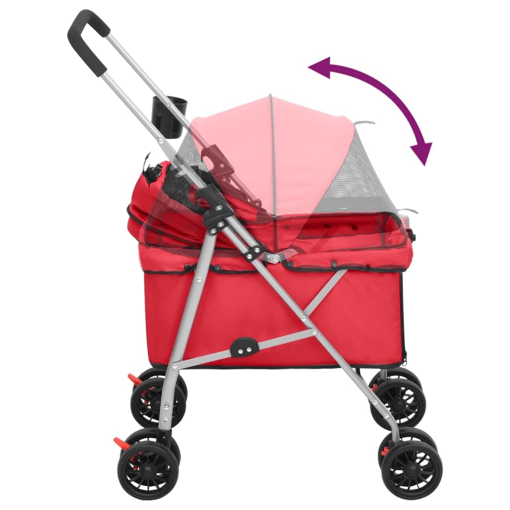vidaXL Hundewagen Faltbar Rot 76x50x100 cm Oxford