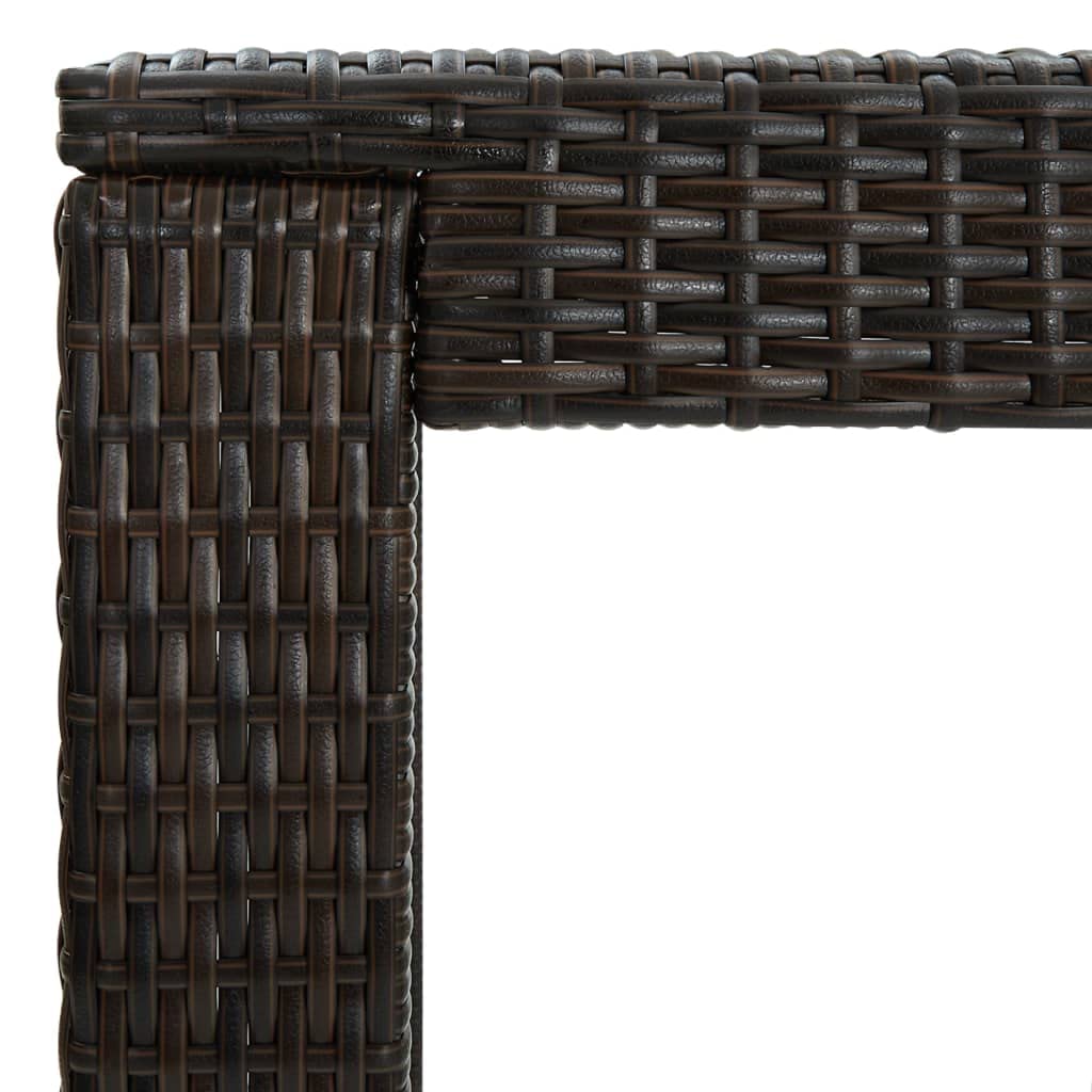 vidaXL Gartenbar Set 3-tlg Braun Poly Rattan mit Armlehnen