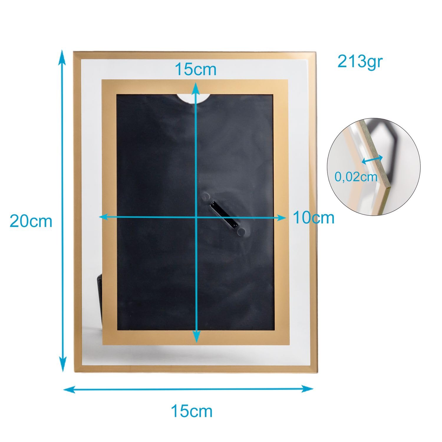 Intirilife Bilderrahmen Gold Glas 10x15 cm Geschenkrahmen