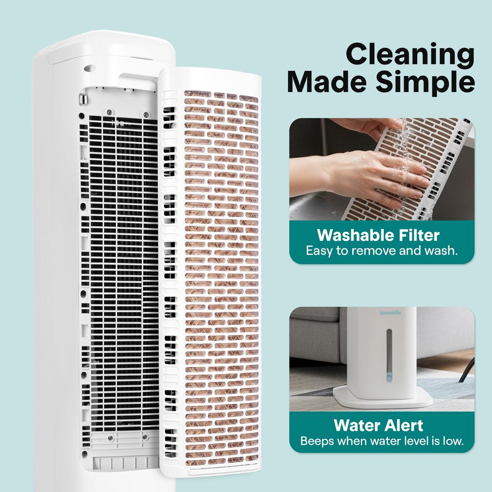 Serenelife Portable AC Luftkühler 5L Weiss Fernbedienung