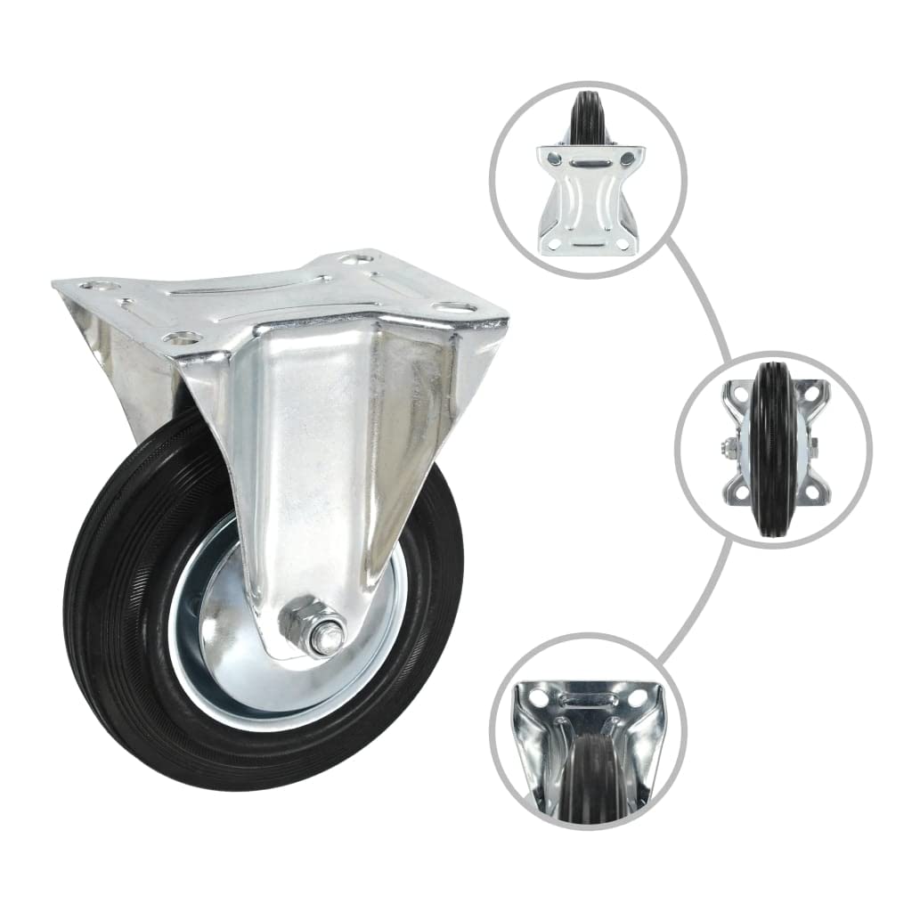 vidaXL 8x Bockrollen 160mm Transportrollen Gummi