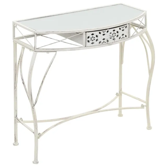 vidaXL Beistelltisch Französischer Stil Metall 82x39x76 weiß
