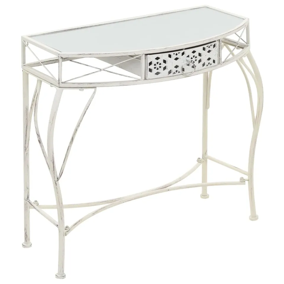 vidaXL Beistelltisch Französischer Stil Metall 82x39x76 weiß