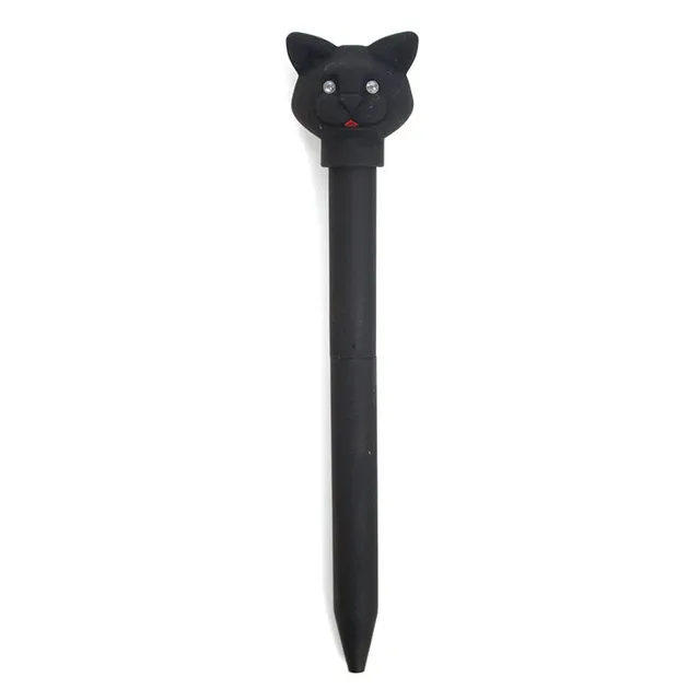 Kikkerland Cat LED Pen Kugelschreiber schwarz nachfüllbar