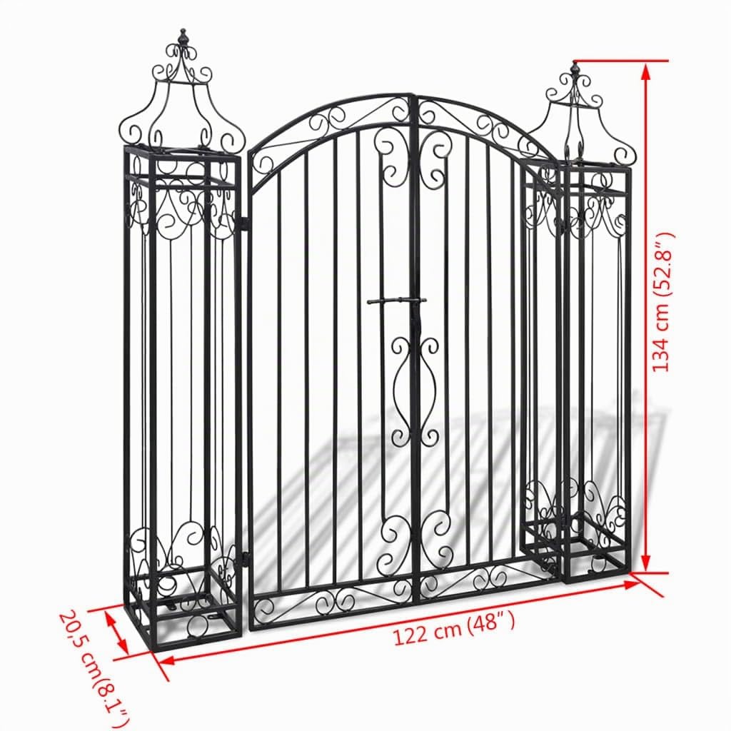 vidaXL Gartentor Schmiedeeisen 122x20,5x134cm Schwarz