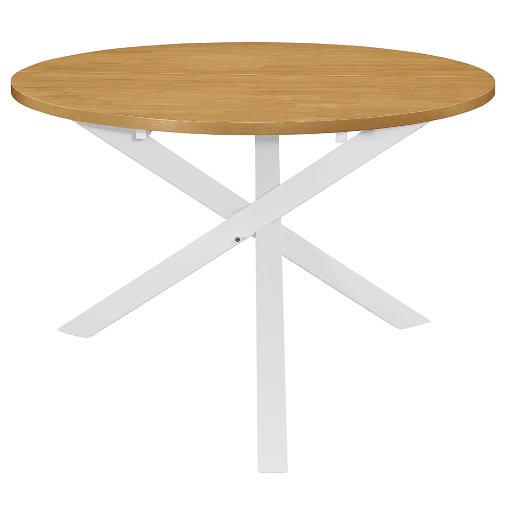 vidaXL Heim Garten Essgruppe 5-tlg. Weiß MDF Gummiholz