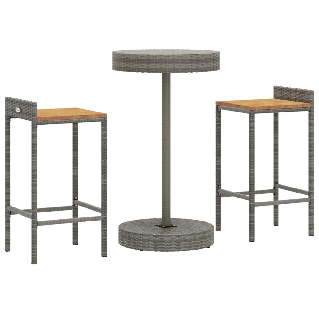 vidaXL Heim & Garten 3-tlg. Gartenbar-Set schwarz Holz