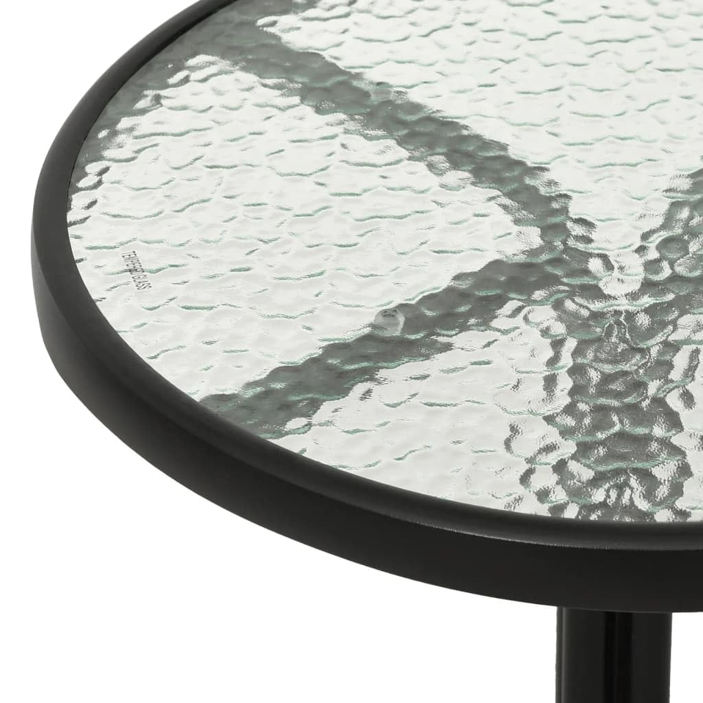 vidaXL Bistroset 3-TLG. Balkonset Stahl Schwarz Glas 50x70cm