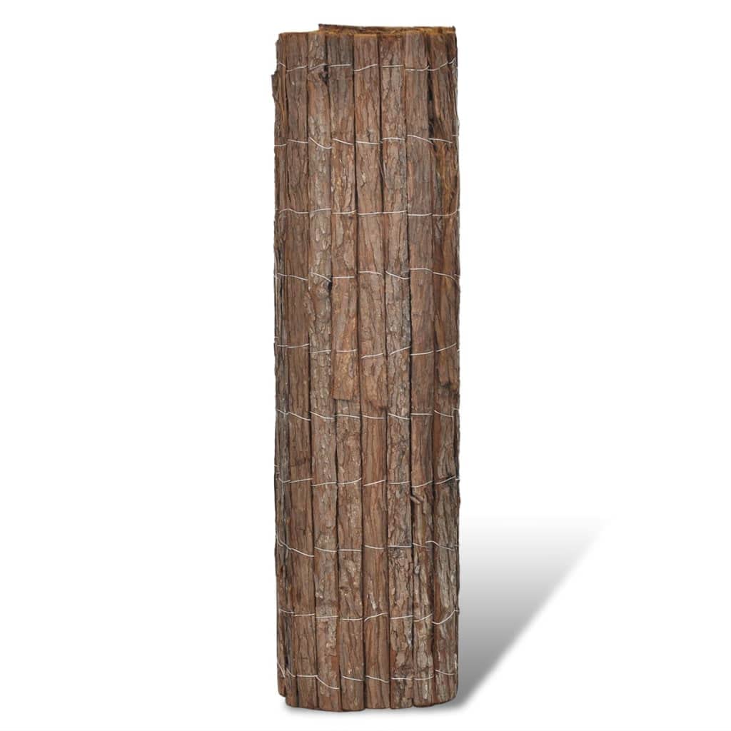 vidaXL Heim & Garten Rindenzaun 400x100 cm Natur
