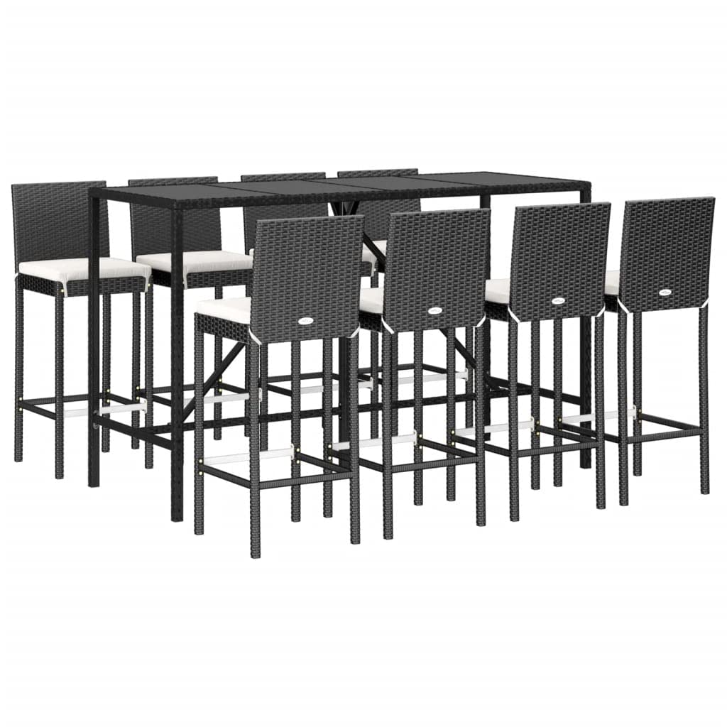 vidaXL Heim & Garten 5-tlg. Gartenbar-Set grau mit Kissen