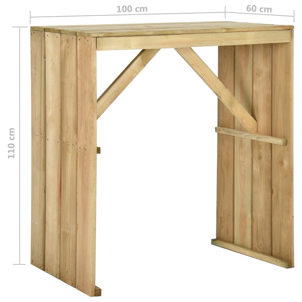 vidaXL Gartenbar-Set 5-tlg Kiefernholz imprägniert