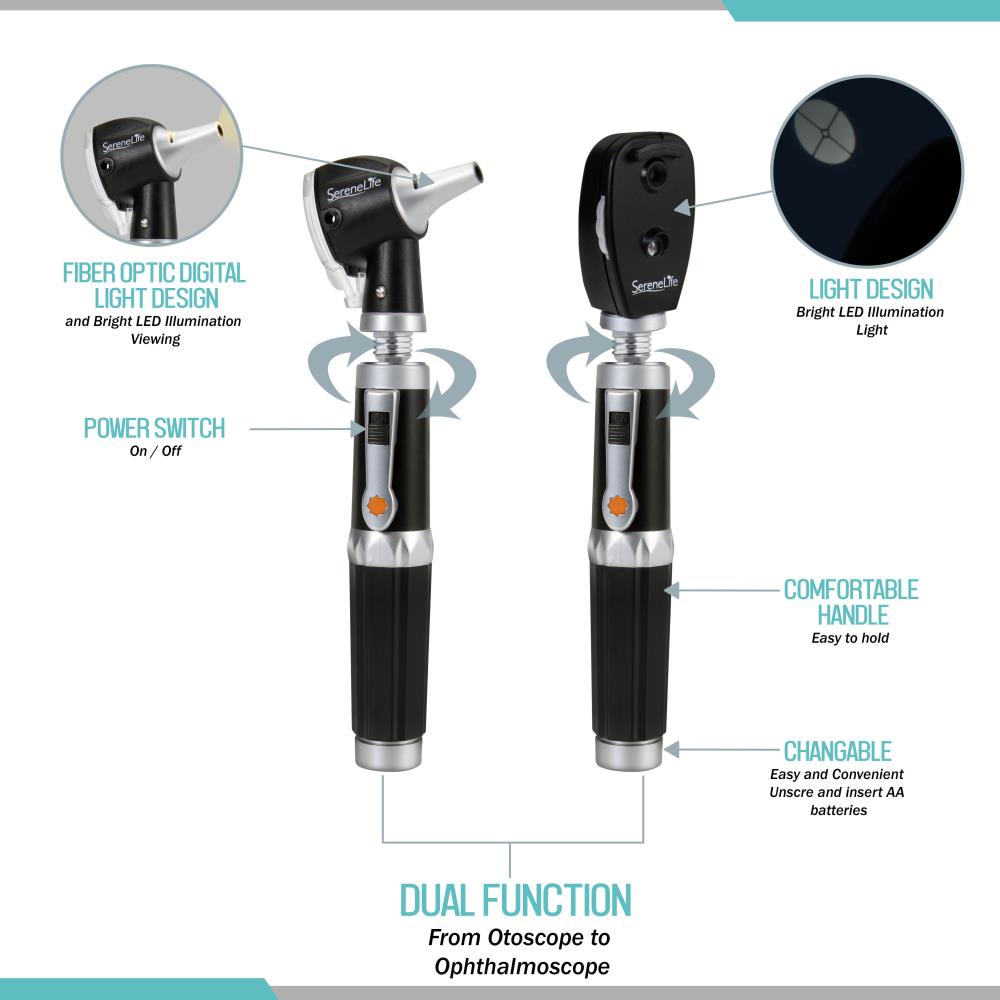 Serenelife Health Otoskop Ophthalmoskop Set LED 2in1