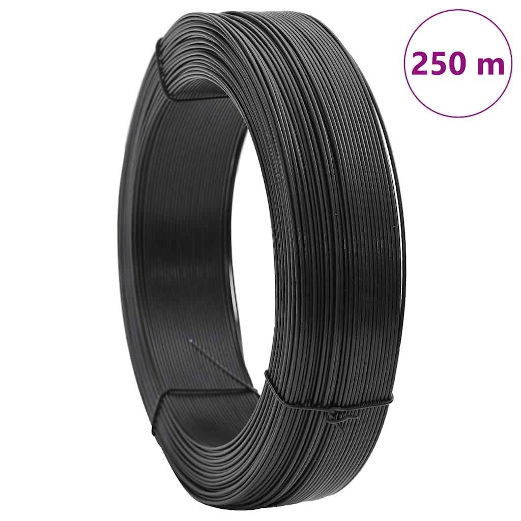 vidaXL Stahldraht 250 m Anthrazit Bindedraht Zaun PVC