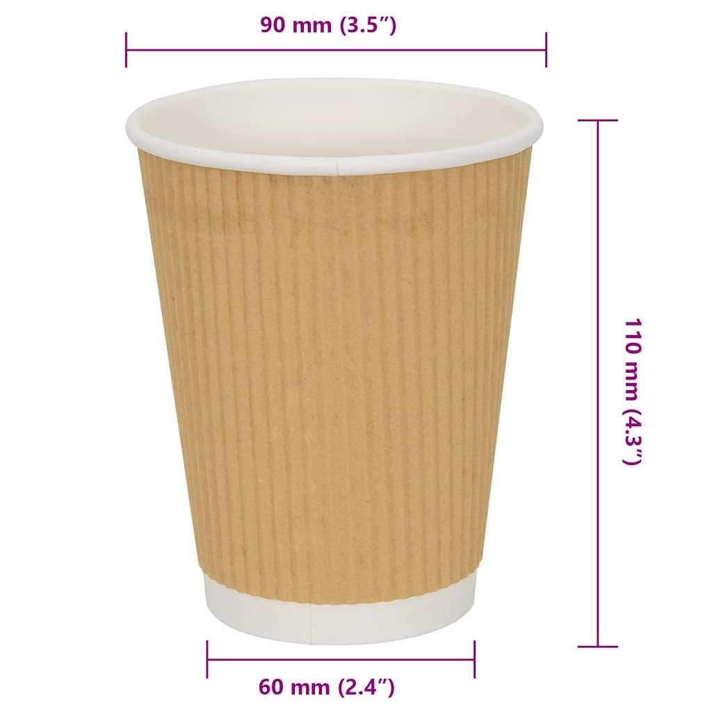 vidaXL Pappbecher Braun 4oz 100ml 1000 Stück ohne Deckel