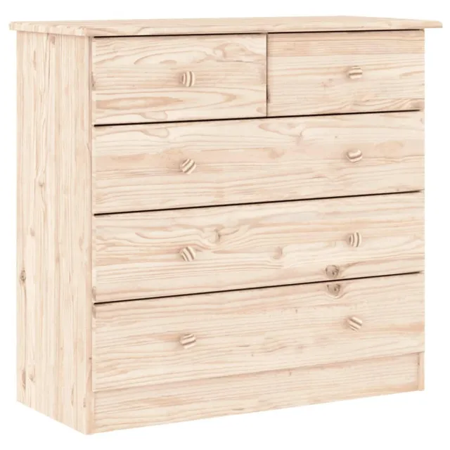 vidaXL ALTA Kommode Natur Kiefer 77x35x73 5 Schubladen