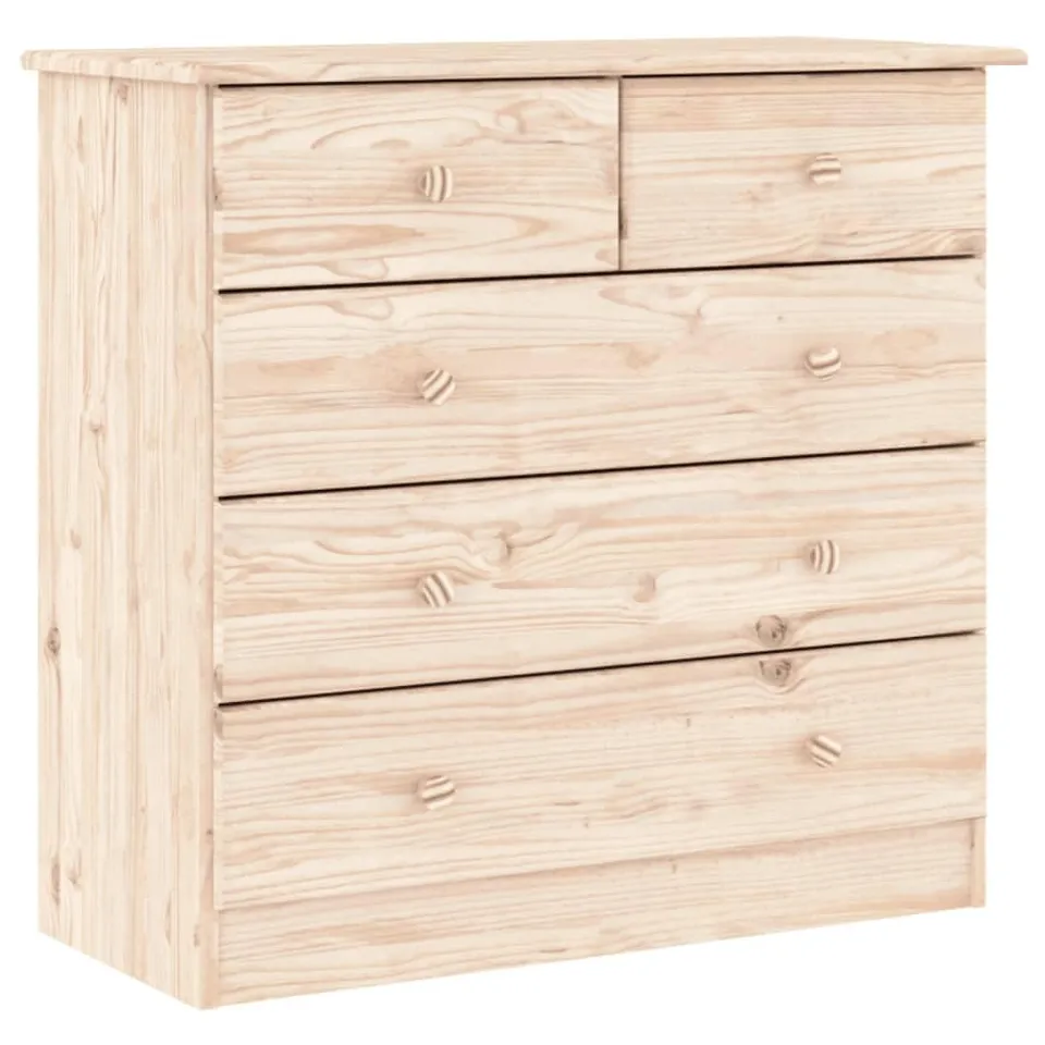 vidaXL ALTA Kommode Natur Kiefer 77x35x73 5 Schubladen