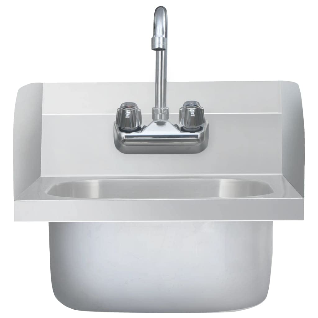 vidaXL Gastro Handwaschbecken Edelstahl 40x40cm mit Hahn