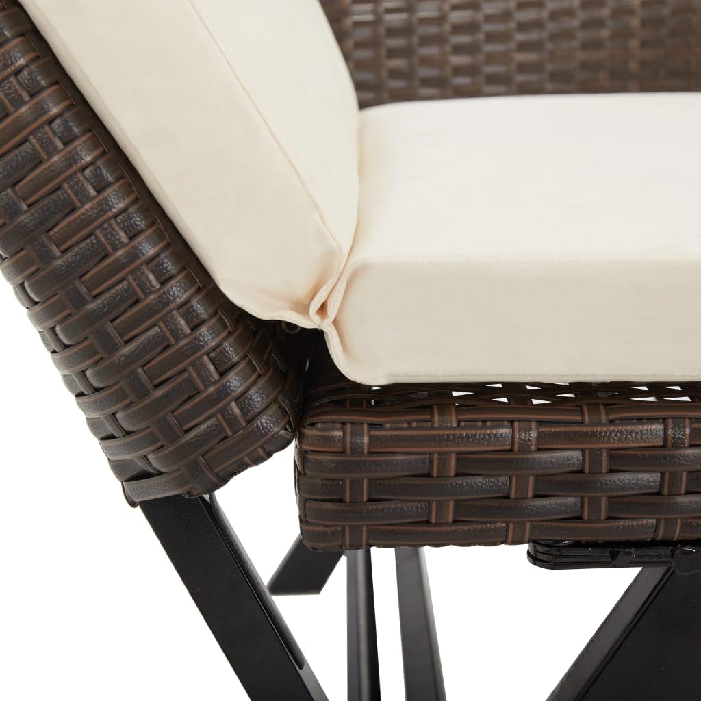 vidaXL Heim & Garten Gartenbank Braun 176 cm Rattan Liege