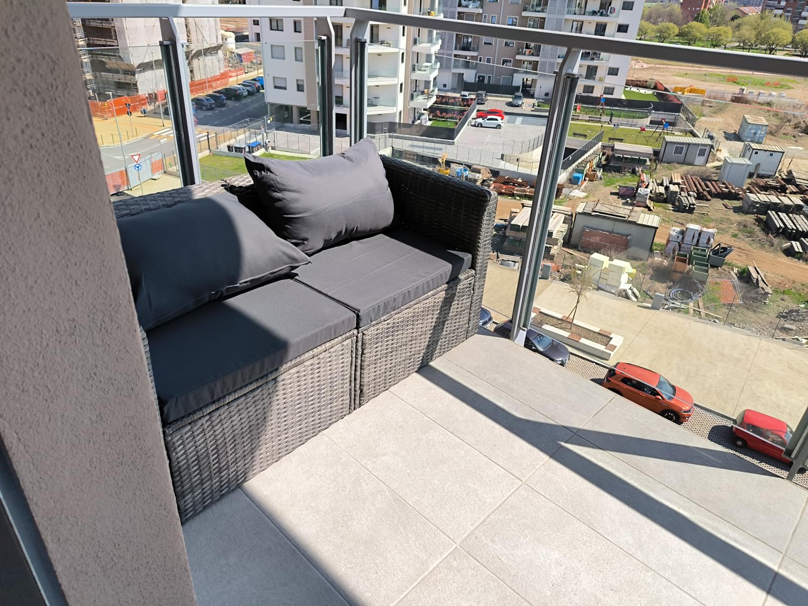 vidaXL Gartensofa 3-tlg. Gartengarnitur grau Poly Rattan