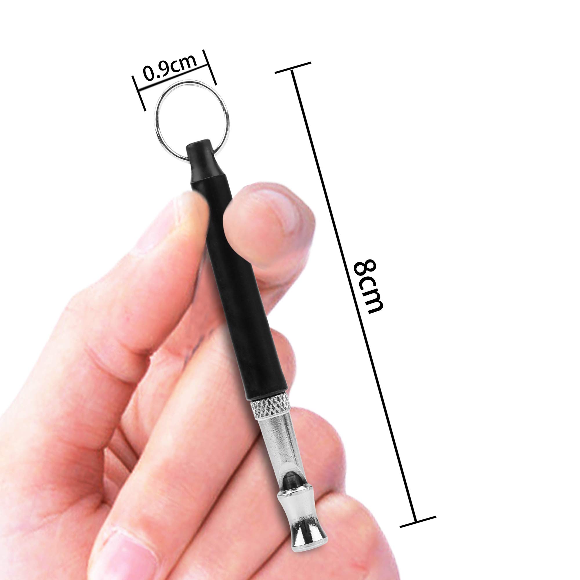 Intirilife Hundepfeife Trainingspfeife Schwarz Edelstahl 8 cm