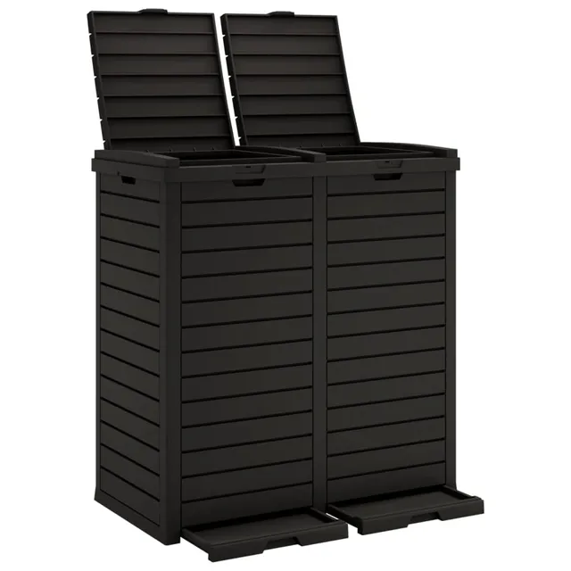 vidaXL Mülltonne Outdoor 230 L Polypropylen schwarz