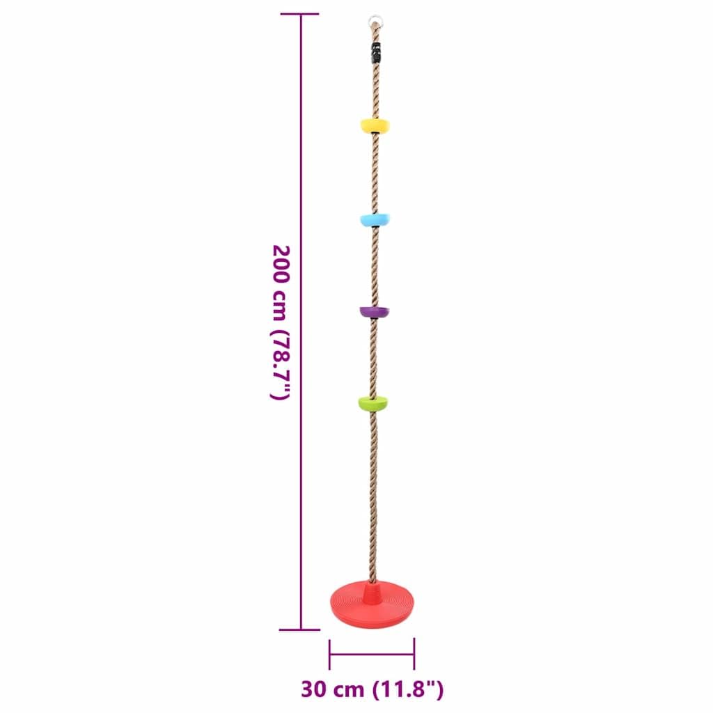 vidaXL Kletterseil Schaukel Mehrfarbig 200cm Kunststoff