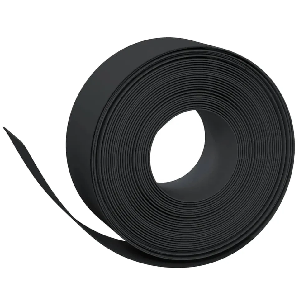 vidaXL Rasenkante Schwarz 10 m x 20 cm PE