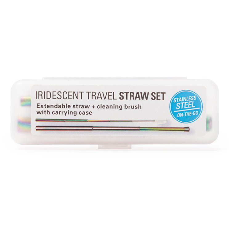 Kikkerland On-The-Go Travel Straw Set Strohhalm faltbar