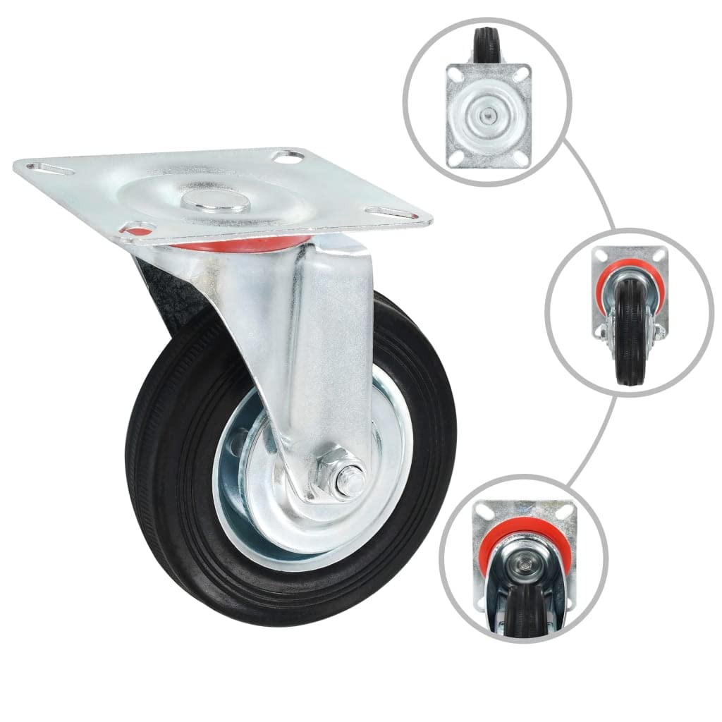 vidaXL Lenkrollen 4 Stk. 100 mm Gummi Möbelrollen Set